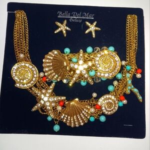 Bella Del Mar Deluxe Gold Starfish Jewelry Set